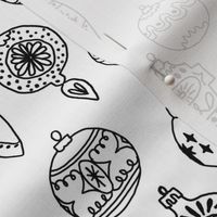 ornaments // black and white ornaments holiday christmas tree ornaments black and white hand-drawn illustration