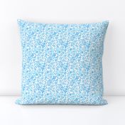 Abstract floral watercolor pattern. Blue