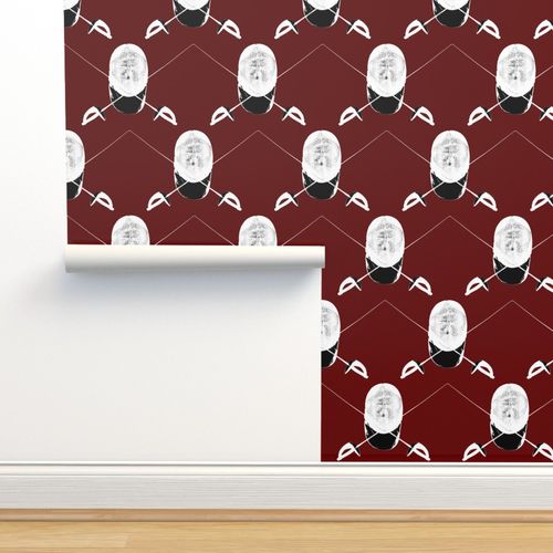 Pirat Maske Kastanienbraun Schwert Sabel Fechten Spoonflower