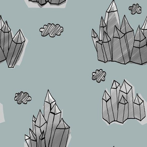 Crystal Mountains on grey