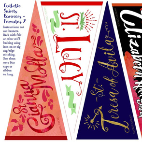 Catholic Banners - famous females 2 cut sew 27 x 18 inches