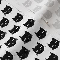 cat black - half-drop (small version)  black and white minimal design