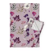 Watercolor Florals on Light Purple Background