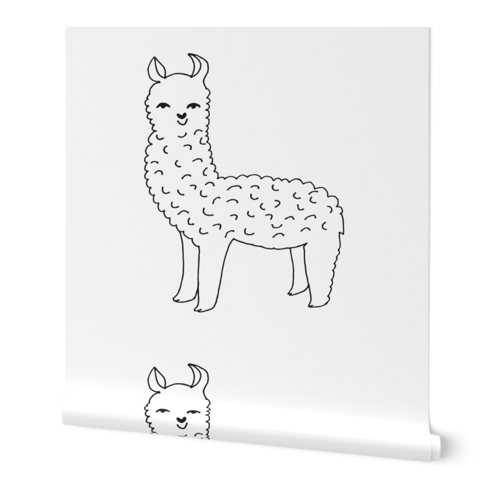 llama // alpaca black and white cut and sew plush plushie one llama per FQ