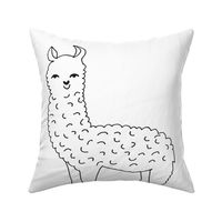 llama // alpaca black and white cut and sew plush plushie one llama per FQ