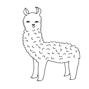 llama // alpaca black and white cut and sew plush plushie one llama per FQ