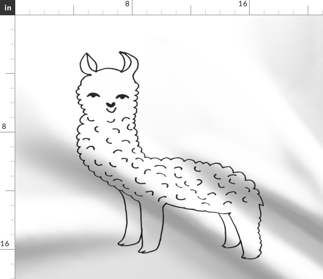 llama // alpaca black and white cut and sew plush plushie one llama per FQ