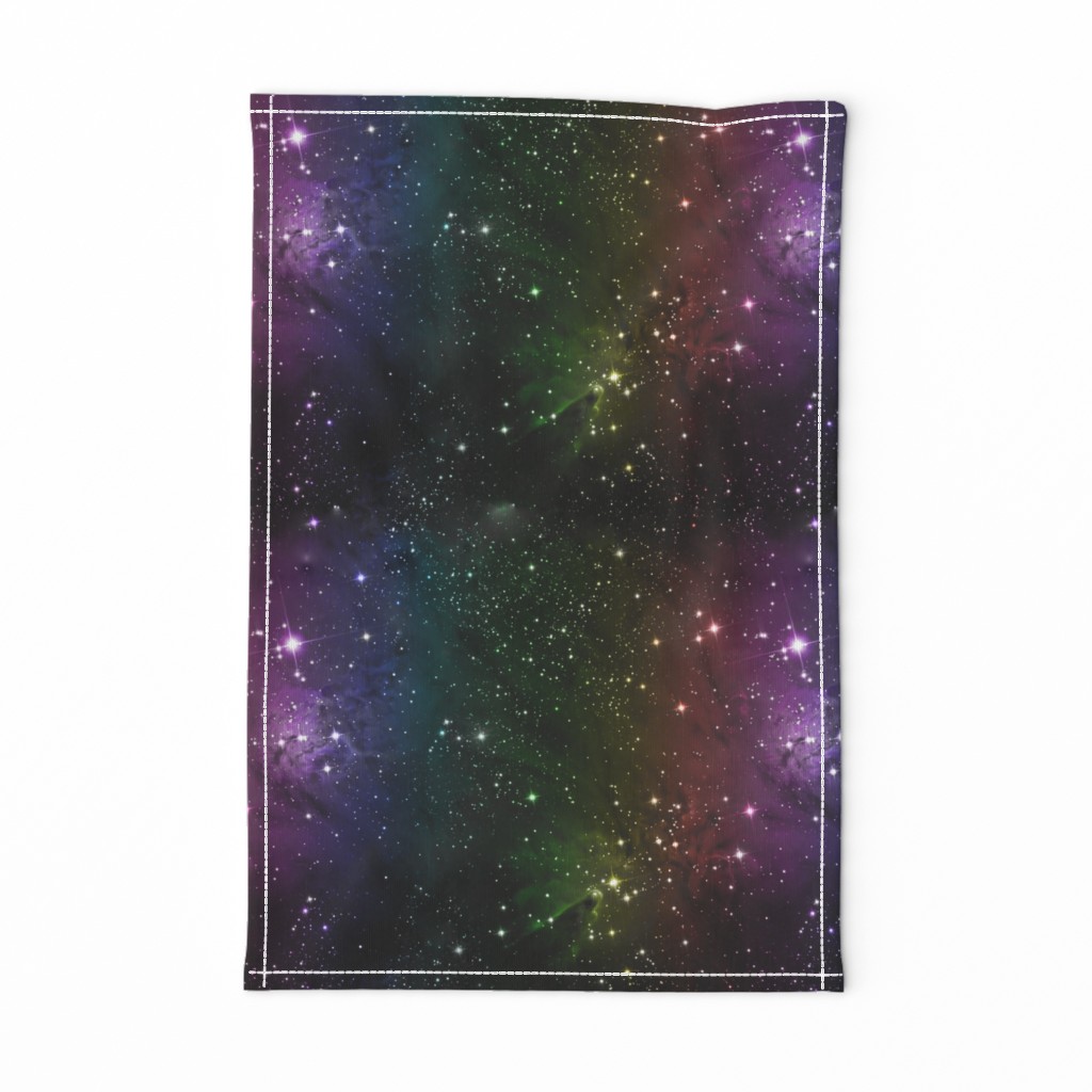 Rainbow Galaxy Fabric Outer Space Stars
