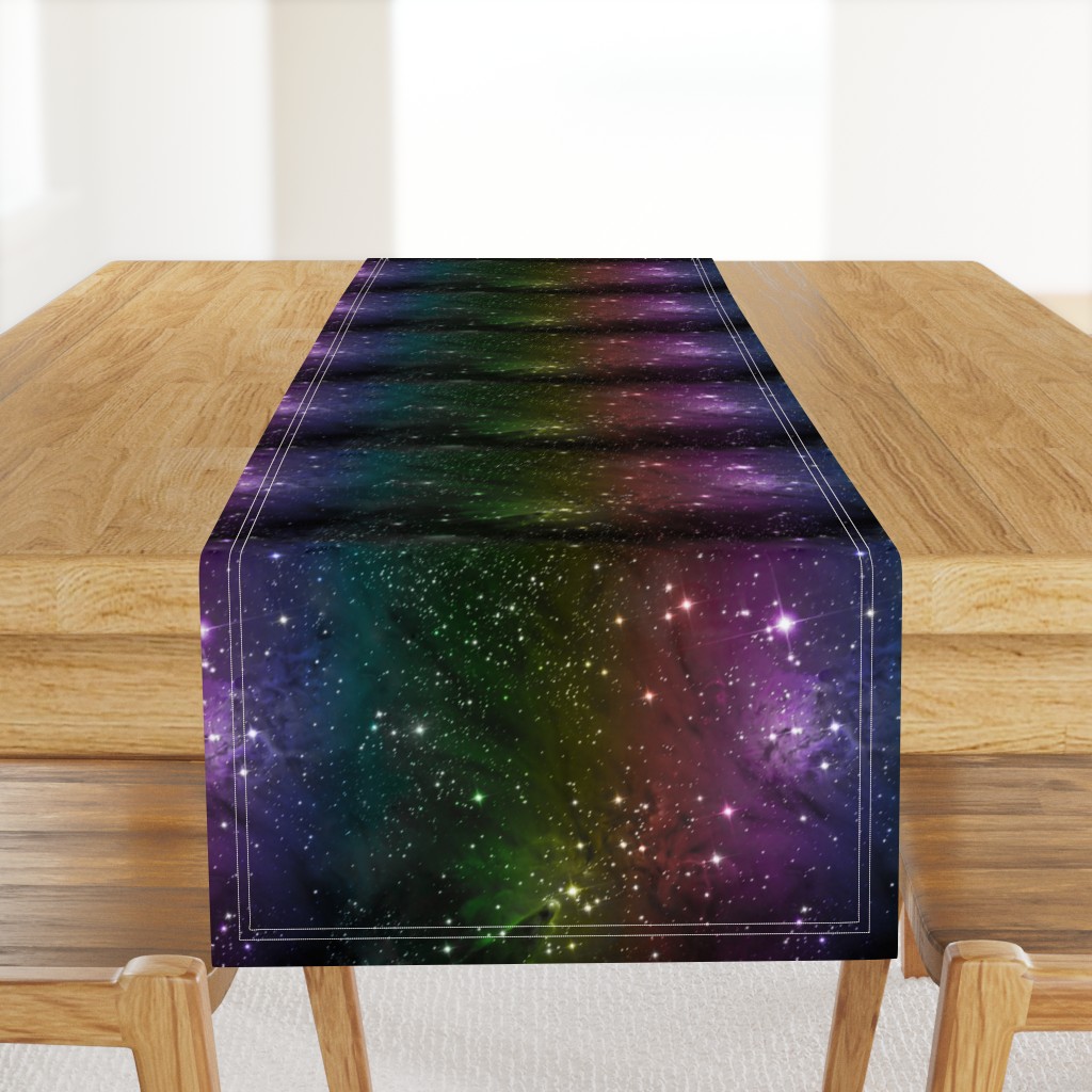 Rainbow Galaxy Fabric Outer Space Stars