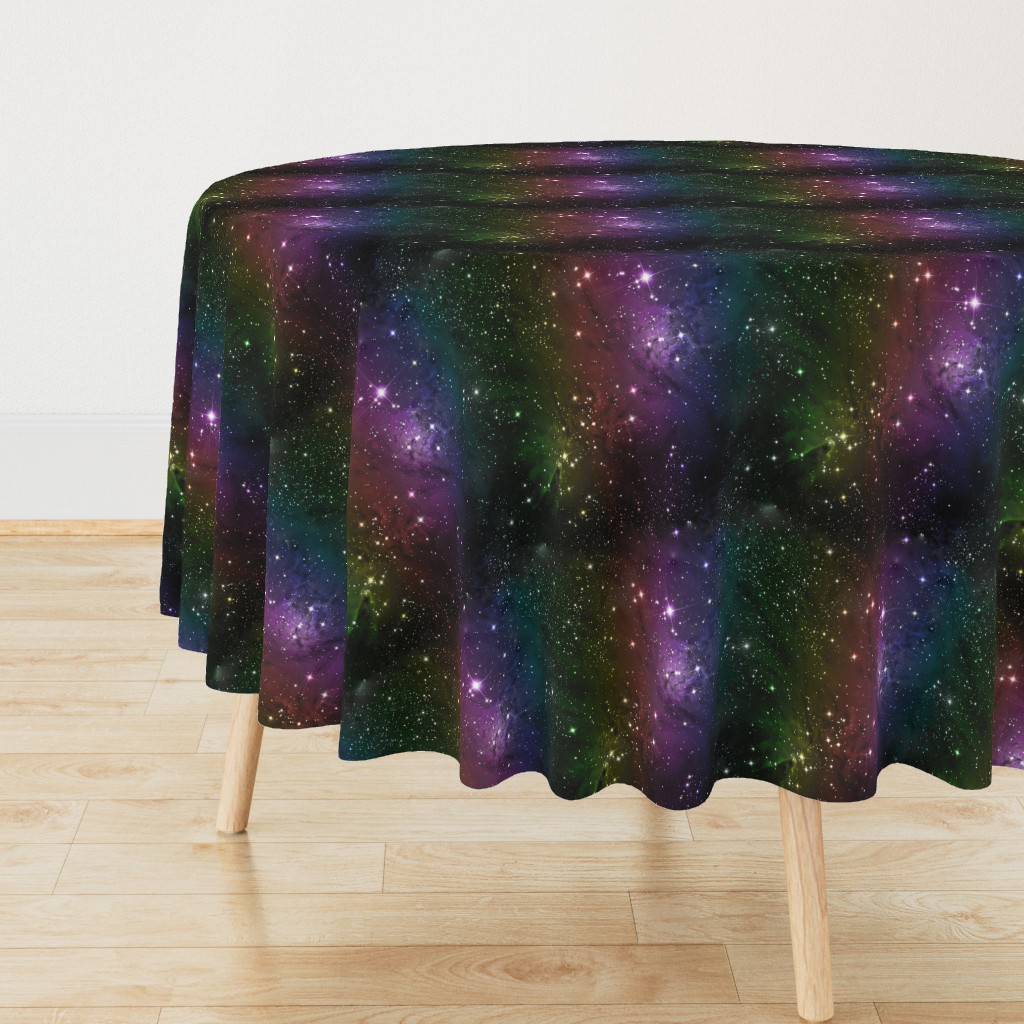 Rainbow Galaxy Fabric Outer Space Stars