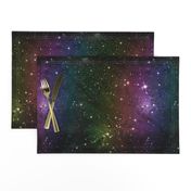 Rainbow Galaxy Fabric Outer Space Stars