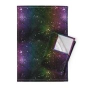 Rainbow Galaxy Fabric Outer Space Stars