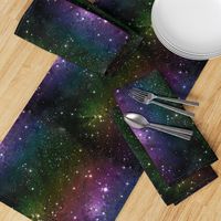 Rainbow Galaxy Fabric Outer Space Stars