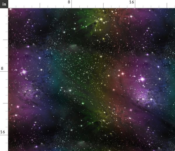 Rainbow Galaxy Nebula Fabric Spoonflower