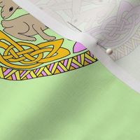 five rabbits mandala fabric