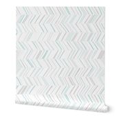 Herringbone Hues Horizontal M+M Aqua by Friztin