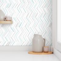 Herringbone Hues Horizontal M+M Aqua by Friztin