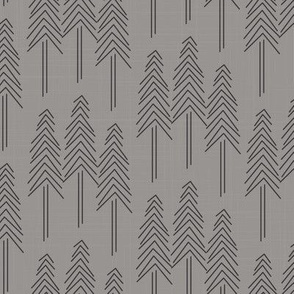 Forest Pine Trees Grey
