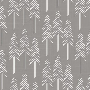 Forest Pine Trees Grey/White