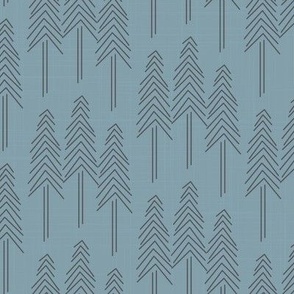 Forest Pine Trees - Blue Grey