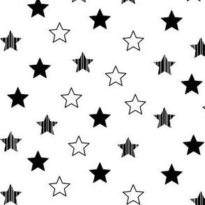 Stars Scattered - Black on White