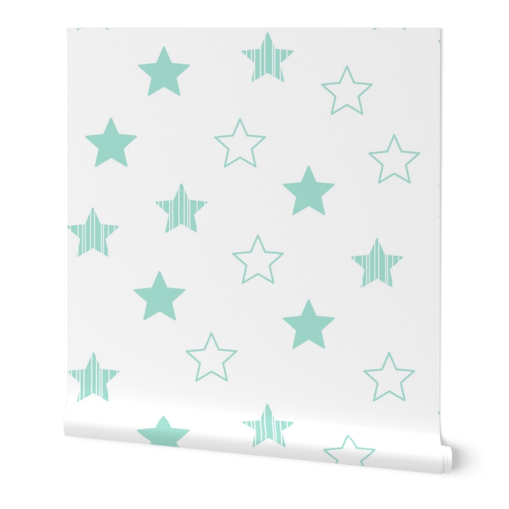 Stars Scattered - Mint on White
