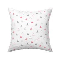 Cheeky Triangles - Coral and Gray on White