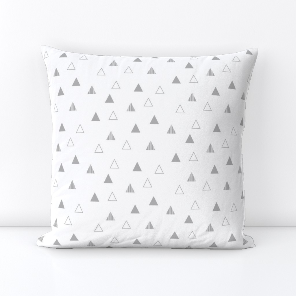 Cheeky Triangles - Gray on White