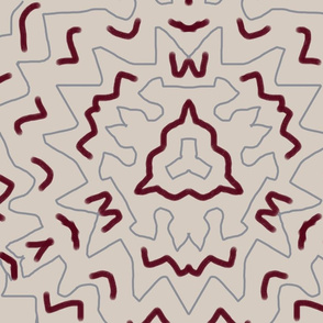 Maroon Gray Line Kaleidoscope -01