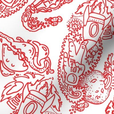 Paisley -  Cosmic Paisley Red 