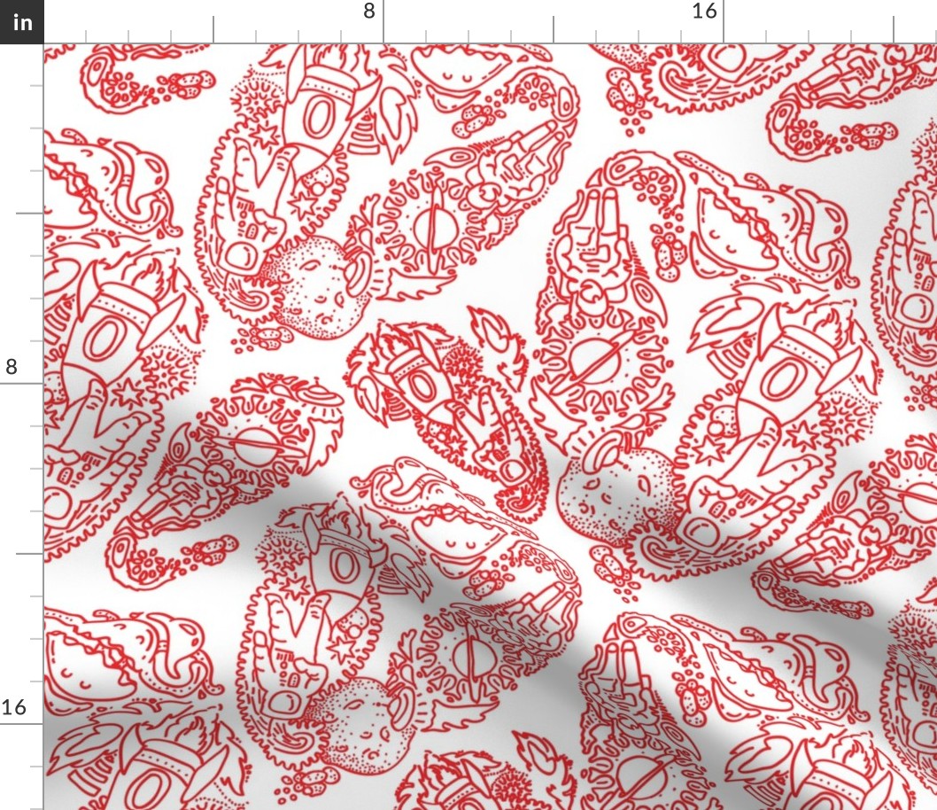 Paisley -  Cosmic Paisley Red 