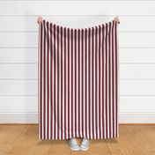 Framboise Red on Black and White Stripe 