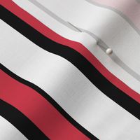 Framboise Red on Black and White Stripe 
