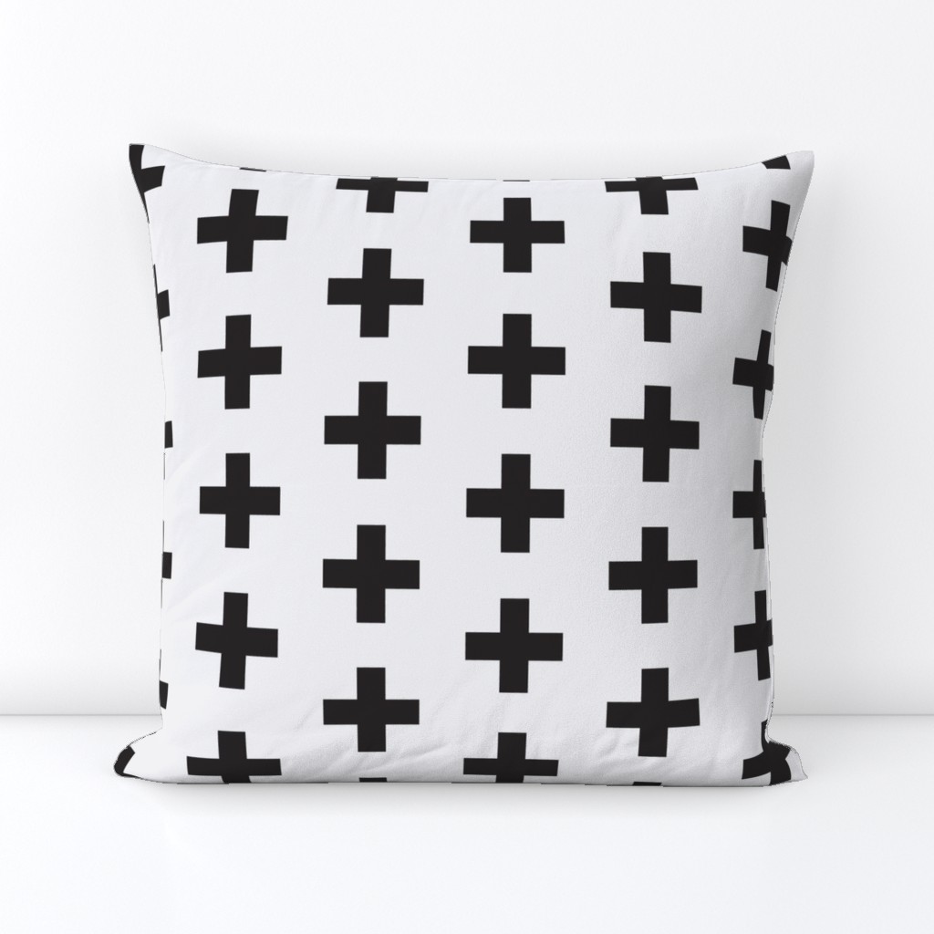 Black Swiss Cross on White