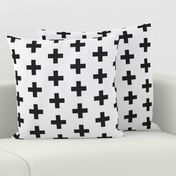 Black Swiss Cross on White