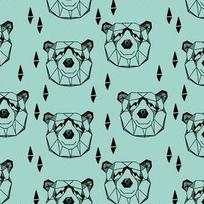 bear head // bears geometric bear design nursery baby bear fabric