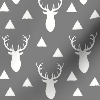 White_Deer_Triangles Gray Background