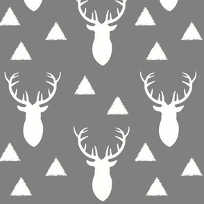 White_Deer_Triangles Gray Background