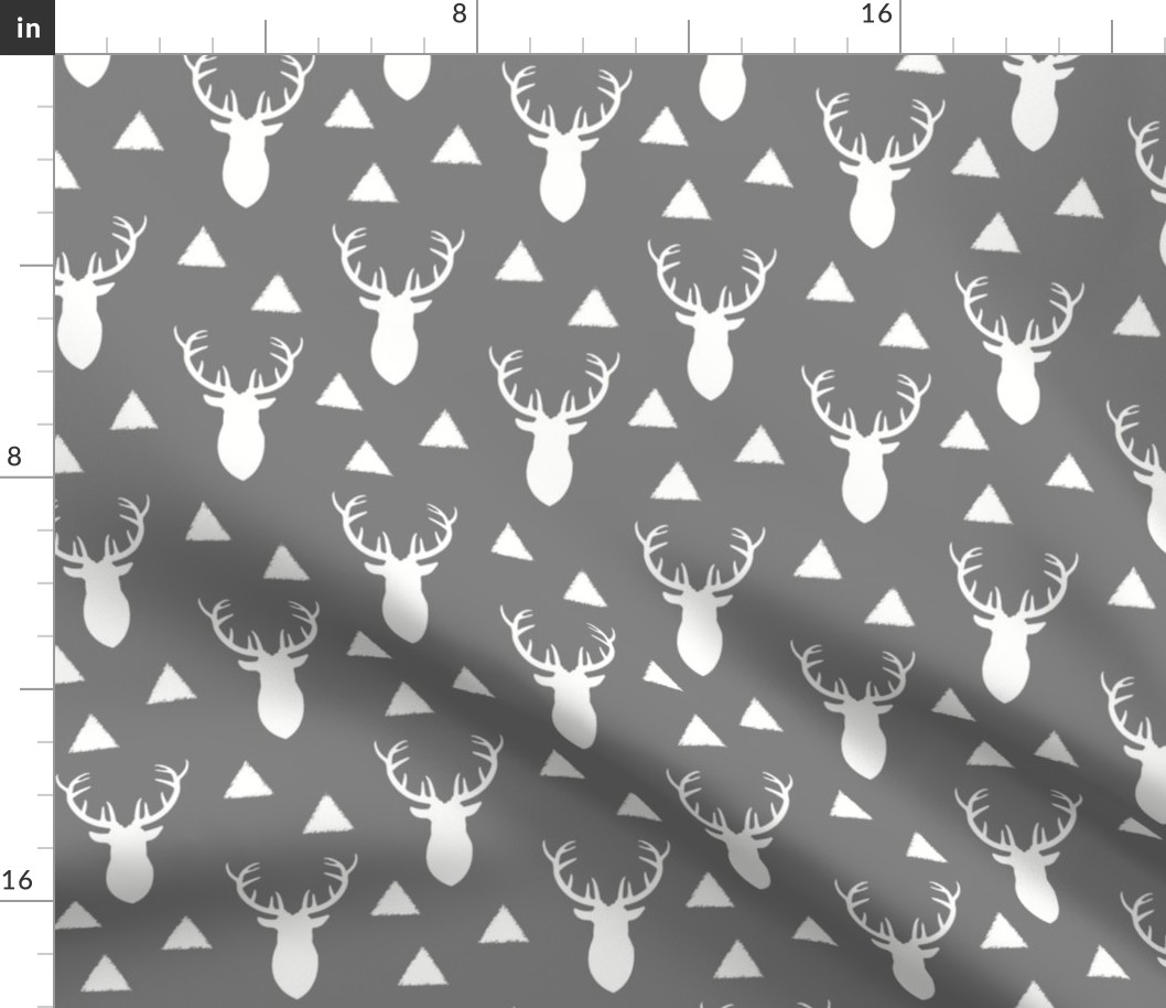 White_Deer_Triangles Gray Background
