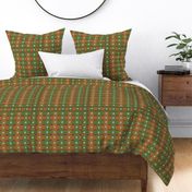 1940 green/rust plaid red bkgrnd