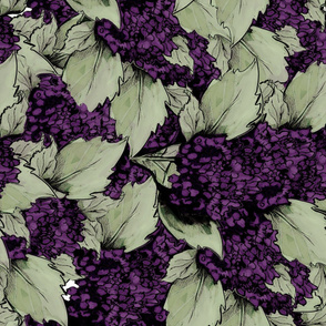 Hydrangea Bush backdrop - Purple