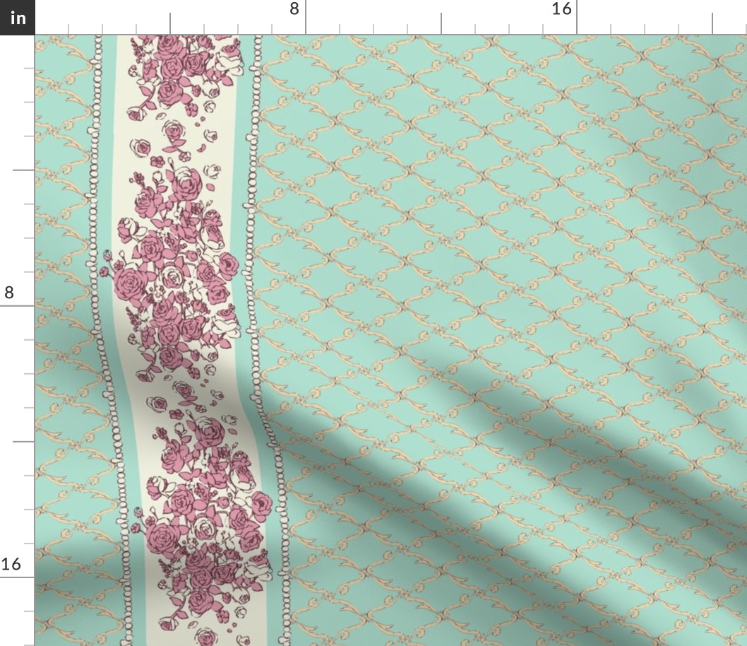 Rococo Rose Border Print