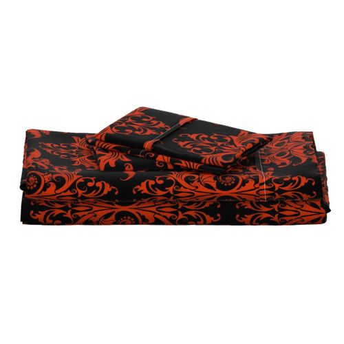 Calvarium Damask - red on black