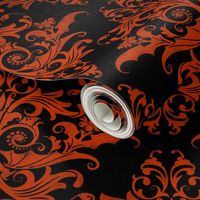 Calvarium Damask - red on black