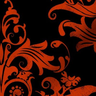 Calvarium Damask - red on black