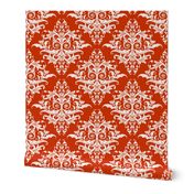 Calvarium Damask - white on red