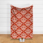 Calvarium Damask - white on red