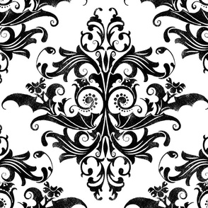 Calvarium Damask - black on white