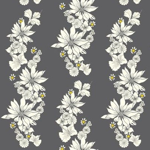 Floral Chain_white on charcoal
