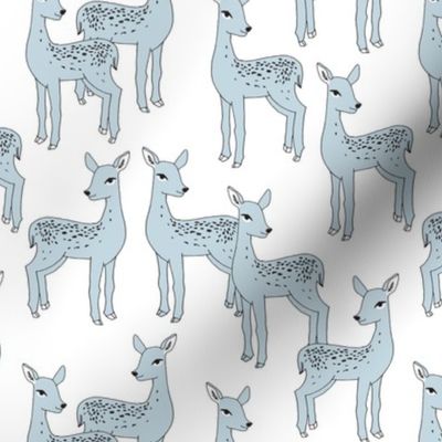 Fawn - Ice Blue on White Background by Andrea Lauren